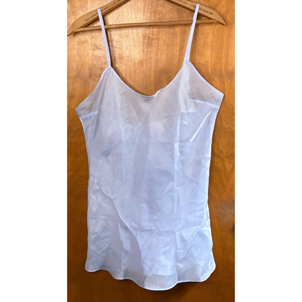 Victoria’s Secret Purple Blue Iridescent Organza Mini Slip Dress Y2K Sheer Mesh